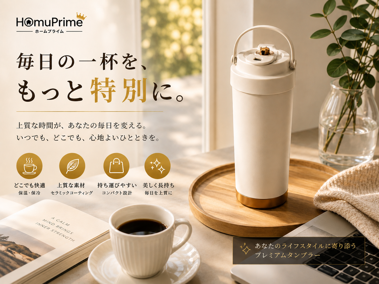 CeramiCup™ 500ML - 飲み物本来の美味しさを、そのまま味わうセラミックタンブラー